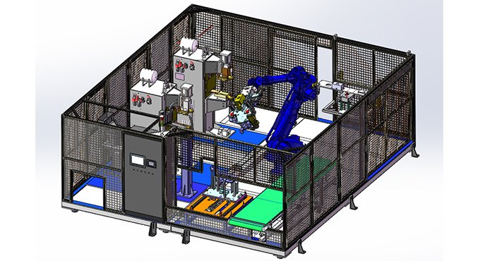 3D diagram of the automatic nut spot welding machine